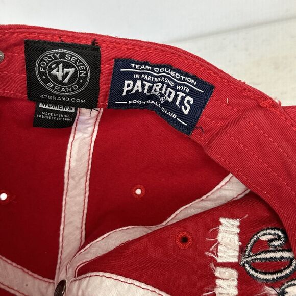 Rare 47 Brand New England Patriots Embroidered NFL Red Adjustable Hat - Picture 8 of 12